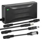 Xietongpo 54.6V 3A Charger for 48V 13S Lithium Li-ion Battery Pack, 48 Volt Universal Battery Charger with 3 pin XLR Connector, 5.5 * 2.5mm, 5.5 * 2.1mm Male Plug, 8mm 3 Prong Female Plug