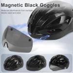 BOTHLIKE Bike Helmet Adult for Men and Women, Lightweight Ebike Helmet with LED Light & Magnetic Goggles, USB Charging Cable Included, Cycling Helmet for Adult with Adjustable Dial Fit 22.8"- 24.4 "