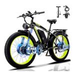 KETELES Electric Bike for Adults, AWD Ebike Dual Motor, 26'' Fat Tire Peak 4000W Ebikes with 48V 23AH Battery Hydraulic Brake ​​Electric Bicycle, 21 Speed Dirt Bikes UL Certified.