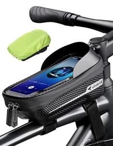 whale fall Bike Phone Frame Bag Waterproof, 3D Eva Hard Shell, Bike Phone Holder, Bicycle Top Tube Bag, Cycling Pouch with Rain Cover, Bike Accessories for Phones Under 7"