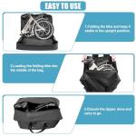 20 Inch Folding Bike Bag,Durable Folding Ebike Bags,Outside Waterproof Bike Bags,Portable Bike Transport Bag with Strong Webbing for Car Train Shipping Air Travel,Bike Accessories with Handlebar Case