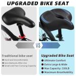 CDYWD Oversized Bike Seat for Men & Women Comfort, Extra Wide Soft Padded Bicycle Seat Cushion, Large Comfortable Replacement Saddle for Peloton, Stationary Exercise Bike, Cruiser, Ebike, City Bike