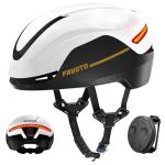 Favoto Smart Bike Helmet with Light – Dual Shell CPSC Certified Ebike Helmet with Turn Signals for Road Cycling City Commuting, Adjustable Fit for Adults Men Women, Blackwhite