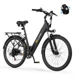 Qlife Cityone 2.0 Electric Bike for Adults,Up to 65Miles,28MPH,1200W Peak Motor 26" Ebike,499WH UL2849 Certified Battery Electric Commuter Bicycle with Front Suspension & 7-Speed Ebikes,B