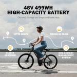 Qlife Cityone 2.0 Electric Bike for Adults,Up to 65Miles,28MPH,1200W Peak Motor 26" Ebike,499WH UL2849 Certified Battery Electric Commuter Bicycle with Front Suspension & 7-Speed Ebikes,B