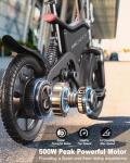 ANCHEER 14" Folding Electric Bike for Teens, 500W Max Motor, 22MPH City Ebike, Triple Shock Absorber, 48V 374Wh Battery, Brake Taillight, Cruise Control, Electric Bicycle for Adults, UL2849 Compliant