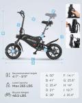 ANCHEER 14" Folding Electric Bike for Teens, 500W Max Motor, 22MPH City Ebike, Triple Shock Absorber, 48V 374Wh Battery, Brake Taillight, Cruise Control, Electric Bicycle for Adults, UL2849 Compliant