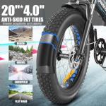 ANCHEER Folding Electric Bike for Adults, Electric Bicycle with 500W Brushless Motor(Peak 800W), 48V/499Wh Hidden Battery, Up to 55 Miles, 20"*4.0 Fat Tire Ebike, 7 Speed Gear