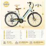 Heybike Cityscape Electric Bike 350W(Peak 500W) Electric City Cruiser Bicycle Up to 40 Miles 23MPH Removable Battery, 7-Speed and Dual Shock Absorber, 26" Electric Commuter Bike for Adults