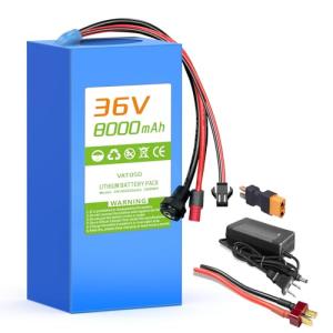 36V Lithium Battery Pack 8Ah/10Ah, Built-in 25A BMS, XT60 SM Connector, w/ 2A Charger, Compatible with Jetson Bolt pro and 36V DC 100W-600W Power Systems DIY Projects (36V 8Ah)