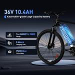 UUGPOWER Ebike Battery 36V, 10.4Ah/ 15.6Ah/ 20Ah Lithium Pack with BMS for 0-1500W Motor, Indicator Light, Safe Lock, USB Port, XT60 Plug (36V10.4AH-5PIN)