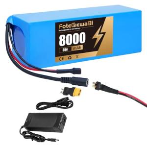 FoteGlewaBi 36V Ebike Battery 8AH, 36Volt Lithium Ion Electric Bike Battery, Electric Bicycle Motor with Charger, for 200W - 500W