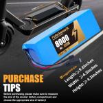 FoteGlewaBi 36V Ebike Battery 8AH, 36Volt Lithium Ion Electric Bike Battery, Electric Bicycle Motor with Charger, for 200W - 500W