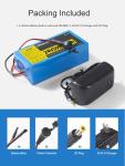 24V 5Ah Lithium Battery with 29.4V 1A Charger, 24 Volt Rechargeable Battery for DIY Projects