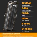 YS YOSE POWER 48V 15AH Lithium Ebike Battery Seat Tube 250W 350W 500W 750W 1000W Bicycle Electric Bike Battery with Charger 2Pins Discharge Port 30A BMS Silverfish E Bike Batteries
