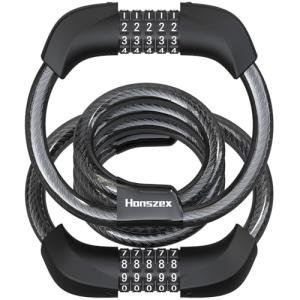Honszex Electric Scooter Lock, Bike Lock, Cable Lock with 5-Digit Combination, Double Cable Locks Anti-Theft 41 Inch for Electric Scooter, Electric Bike, Bicycle, Electric Scooter Accessories