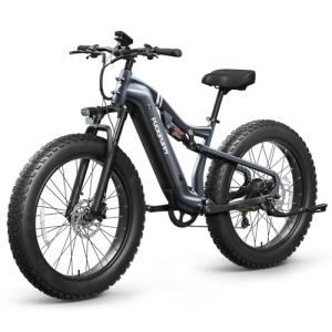 Labrador Pro Electric Bike for Adults 1350W, 80 Miles Range, Full Suspension System, 48V 20AH Battery, 26" Fat Tire, 28 MPH, 8 Speed Hydraulic Disc Brakes, 6061 Aluminum Alloy Frame, Torque Sensor