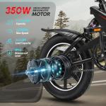 PEXMOR Electric Bike for Adults, 350W Motor (Peak 500W) Folding Ebike | Full Suspension | 36V 6AH Battery, 14" Foldable Commuter City Electric Bicycle for Adults/Teens, Complies to UL2849