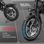 PEXMOR Electric Bike for Adults, 350W Motor (Peak 500W) Folding Ebike | Full Suspension | 36V 6AH Battery, 14" Foldable Commuter City Electric Bicycle for Adults/Teens, Complies to UL2849