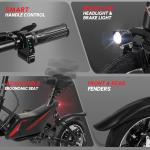 PEXMOR Electric Bike for Adults, 350W Motor (Peak 500W) Folding Ebike | Full Suspension | 36V 6AH Battery, 14" Foldable Commuter City Electric Bicycle for Adults/Teens, Complies to UL2849