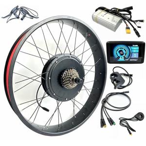48V1000W Electric Fat Bike 26x4.0inch Hub Motor Kit Rear Drive with Color Display Snow E-Bike Conversion Kit Waterproof 170mm Dropout Big Foot Bike
