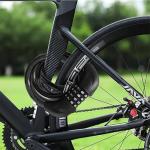 Bike Cable Lock 6FT Long, 4 Digit Resettable Combination Lock, Heavy Duty Steel Cable with Waterproof Vinyl Coating Anti Theft Security Lock for Road Bike E-Bike Scooter Fence Gate Toolbox
