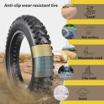 MOHEGIA Ebike Fat Tire: 20 x 4.0 Inch E-Bike Mountain Tire High-Performance and All-Terrain Folding Replacement Bicycle Tire with Offroad or Trail Riding