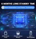 Anweller Fingerprint Cable Lock, 4.9FT Long Heavy Duty Anti Theft Bike Lock, Weatherproof Keyless Digital Electronic Biometric Bluetooth Smart Lock for Bicycle Scooter Lawnmower Skateboard - Dark Blue