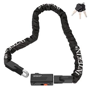 INTEKIN Anti-Theft Heavy Duty Bike Lock, 4FT, Black, Key Lock, Portable, Wide Application