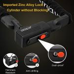 INTEKIN Anti-Theft Heavy Duty Bike Lock, 4FT, Black, Key Lock, Portable, Wide Application