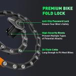 Lambolt Electric Scooter Lock - Heavy Duty Anti-Theft Folding Combination Bike Lock for Ebike | Compact Alloy Steel Security Chain Lock with Mounting Bracket