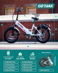 Gotrax R2 20" Folding Electric Bike with 55 Miles (Pedal-assist1) by 48V Battery, 20Mph Power by 500W, LCD Display and 5 Pedal-Assist Levels, 7-Speed & Front Shock Absorber for Off-Road Bicycle White