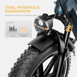 Heybike Ranger S Electric Bike for Adults, Foldable 1400W Peak Motor Ebike, 20" x 4.0" Fat Tire Step-Thru Electric Bicycle, 48V 14.4AH Removable Battery Commuter E Bike, 7-Speed Hydraulic Fork