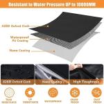 Ebike Cover, 420d Oxford Outdoor Bike Cover, Durable Ripstop Lock Holes & 3 Buckles for Ebike Touring Mountain Bike up to 75 inch (L*W*H: 75" x 31" x 40")