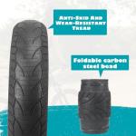 Balinge E-Bike 20x4.0 Fat Tire 20 x 4 Fat Tire 2 Pack Heavy Duty High-Performance Wear-Resistant Mountain Snow Bike Tire, E-Bike Tires 20x4, 20x4 Tire, Black，2Tires 2 Levers