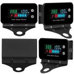 IPX7 Waterproof Battery Monitor with Bracket 7-100V,12v 24v 36v 48v 60v 72v Digital Display Battery Capacity Remaining Capacity Percentage Tester with Buzzer Alarm and Temperature