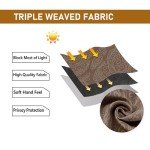 DWCN Brown Blackout Curtains 84 inches Length - Ombre Damask Patterned Back Tab/Rod Pocket Window Drapes with Tiebacks Thermal Insulted Curtains for Bedroom/Living Room, 2 Panels, W52 x L84