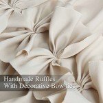 Homechoice Decor Thermal Insulated Blackout Window Curtains, 54" W x 84" L (Pair), Boho Ruched Window Treatments with 3 Rows of Butterfly Flowers, Rustic Rod Pocket Drapes for Room, Camel (LQ-30)