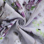 MYSKY HOME Purple Curtains 84 Inches Long 2 Panels Thermal Insulated Curtains Half-Blackout Flowers and Leaves Curtains Panels for Bedroom Living Room Printed Curtains with Grommet