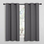 NICETOWN Thermal Insulated Grommet Blackout Curtains for Bedroom (2 Panels, W42 x L63 -Inch, Grey)