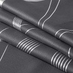 NICETOWN Grey Blackout Curtains 84 inch Length 2 Panels Set for Bedroom/Living Room, Noise Reducing Thermal Insulated Wave Line Foil Print Drapes for Patio Sliding Glass Door (52 x 84, Gray)