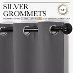 NICETOWN Thermal Insulated Grommet Blackout Curtains for Bedroom (2 Panels, W42 x L63 -Inch, Grey)