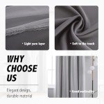 Anytime Home Curtains Blackout and Sheer Layered Solid Window Curtain Panel Pair with Grommet Top, 52Wx84L,Grey