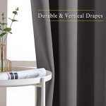NICETOWN Blackout Living Room Curtains Extra Wide, Triple Weave Grommet Top Thermal Insulated Window Treatment Light Blocking Panels for Patio/Porch (Grey, W80 x L84, Set of 2)