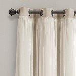Lush Decor Sheer Grommet Curtains With Insulated Blackout Lining, Window Curtain Panels, Pair, 38"W x 84"L, Wheat - Curtain With Sheer Overlay, Elegant Blackout Curtains for Bedroom