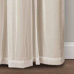 Lush Decor Sheer Grommet Curtains With Insulated Blackout Lining, Window Curtain Panels, Pair, 38"W x 84"L, Wheat - Curtain With Sheer Overlay, Elegant Blackout Curtains for Bedroom