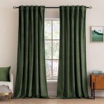 MIULEE Velvet Curtains 84 inches 2 Panels - Luxury Blackout Curtains for Bedroom Living Room Thermal Insulated Super Soft Window Drapes Rod Pocket & Back Tab, Olive Green, W52 x L84 inches