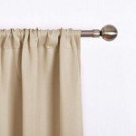 NICETOWN Blackout Room Darkening Curtain - Tie Up Shade Blind Bathroom Window Covering for Living Room (Biscotti Beige, Rod Pocket Panel, 46 inches W x 63 inches L)