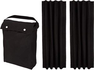 Amazon Basics Portable Blackout Curtain Shade with Suction Cups, 50" x 78", 2-Pack, Black