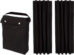 Amazon Basics Portable Blackout Curtain Shade with Suction Cups, 50" x 78", 2-Pack, Black